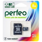 фл/к.SDmicro Perfeo  8Gb HC10 + адаптер